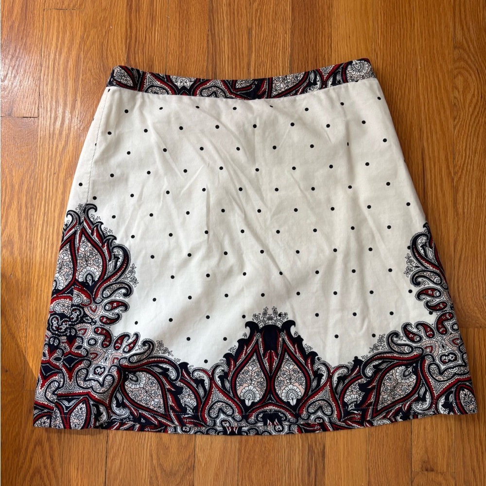 Anthropologie Paisley Corduroy Mini Skirt